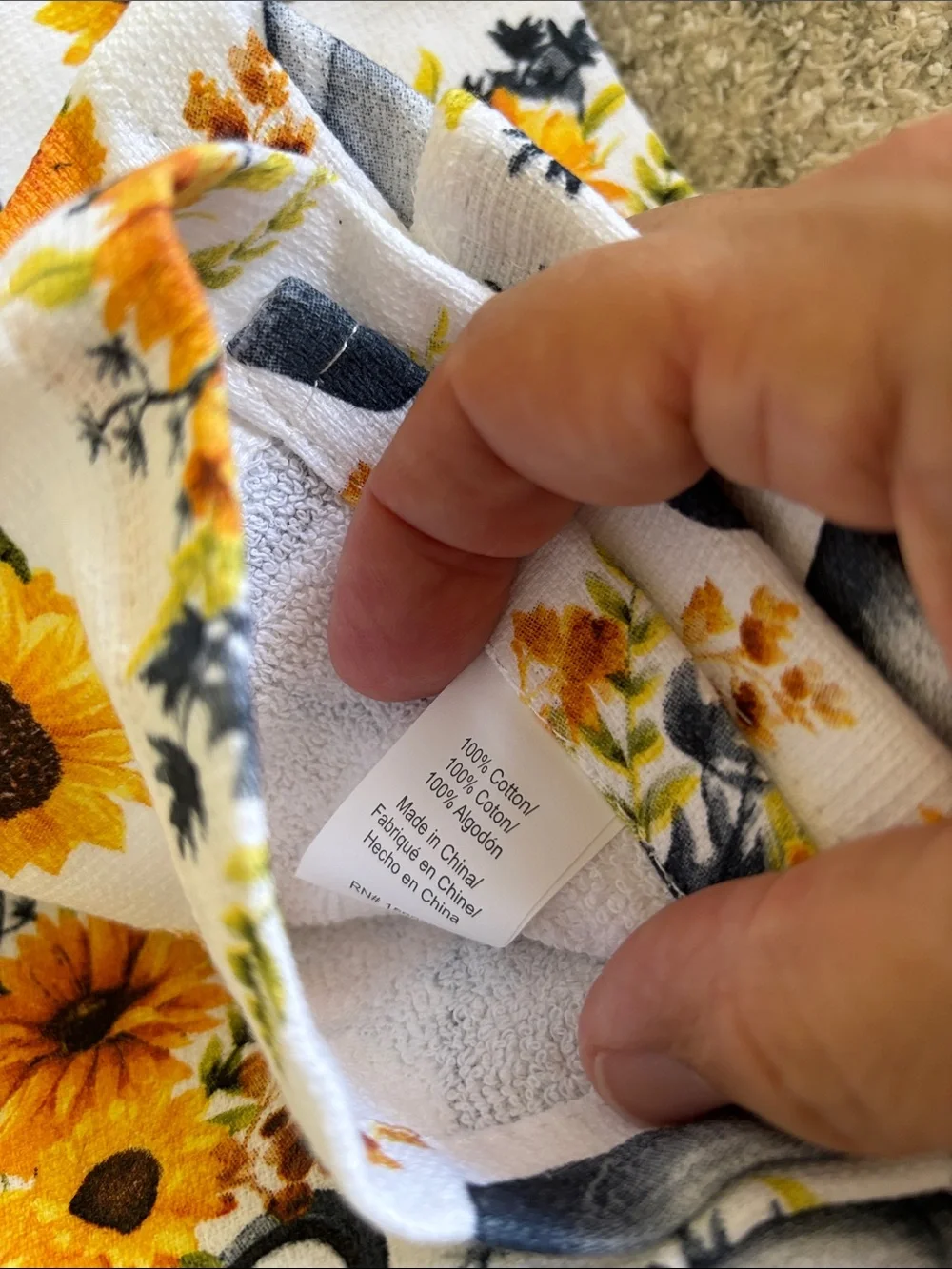 Harvest Sunflower Bouquet Kitchen Towels Set of 2 NWT Cotton 18x28”